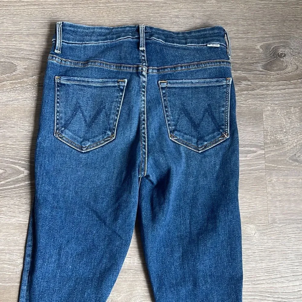 MOTHER HIGH WAISTED LOOKER ANKLE FRAY Big Sky